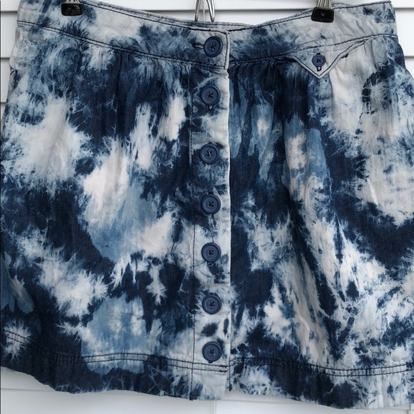 tie dye denim skirt
